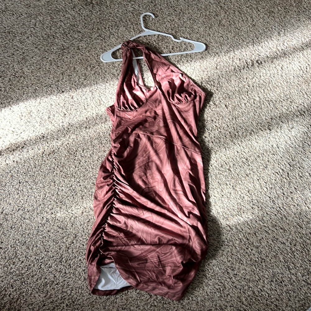 Brown ruched dress very stretchy material